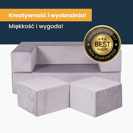 MeowBaby® Velvet Sofa Dziecięca Standard, różowa