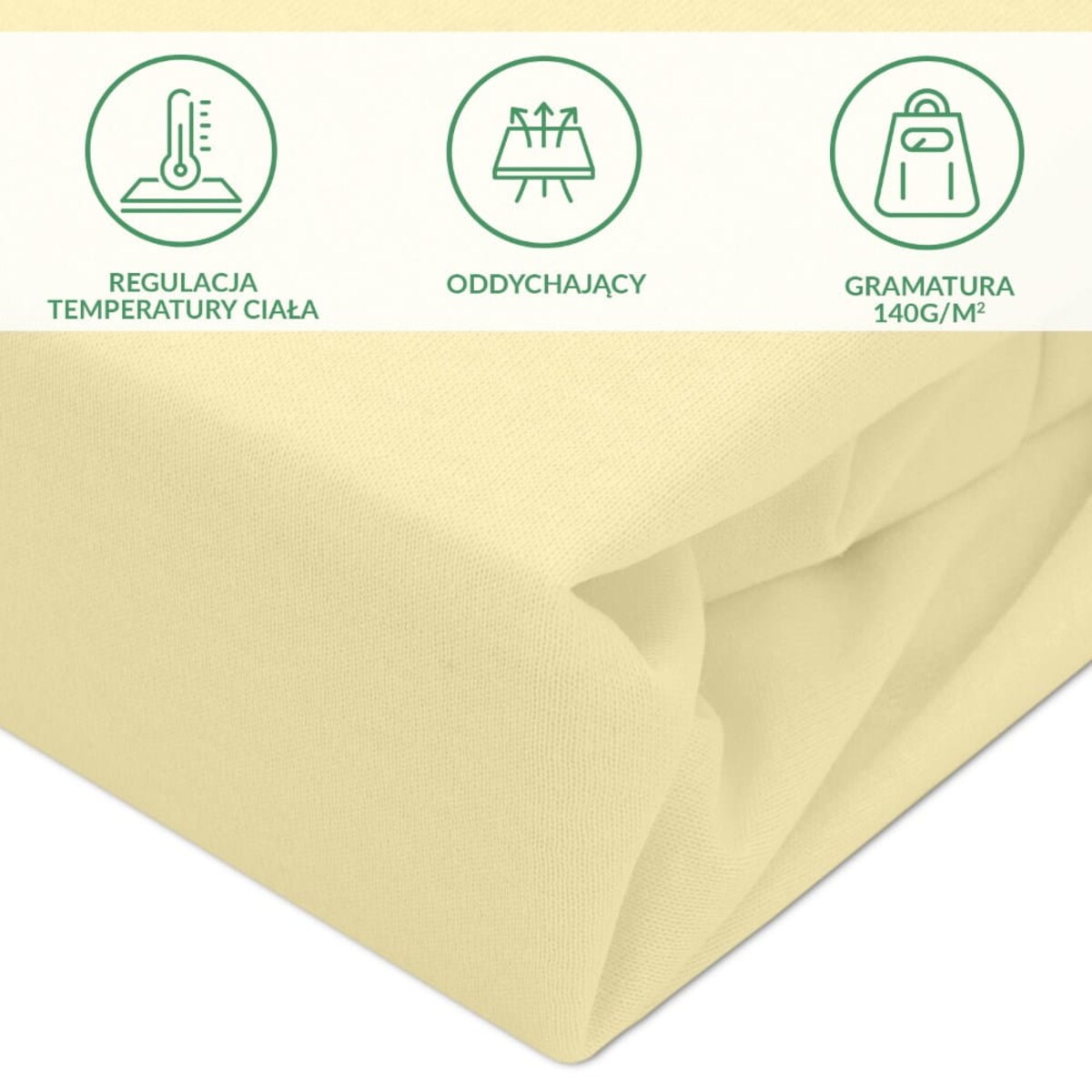 Prześcieradło ochronne wodoodporne z gumką 2w1, rozmiar 140x200 SG kolor krem