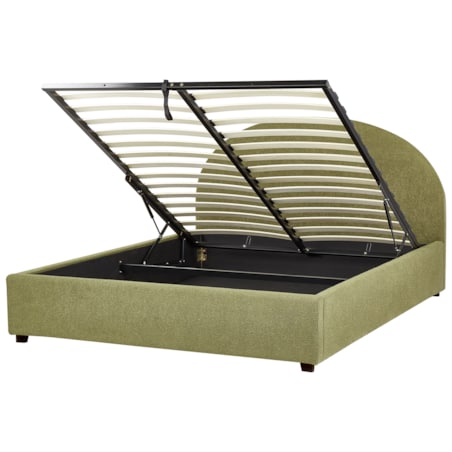 Łóżko z pojemnikiem boucle 160 x 200 cm zielone oliwkowe VAUCLUSE