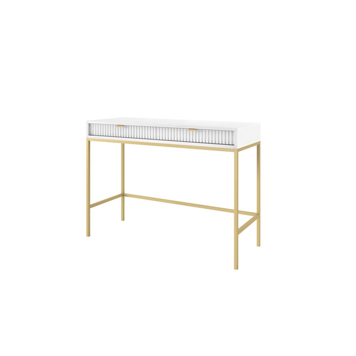 Toaletka Delicious ryflowana biała złote nogi