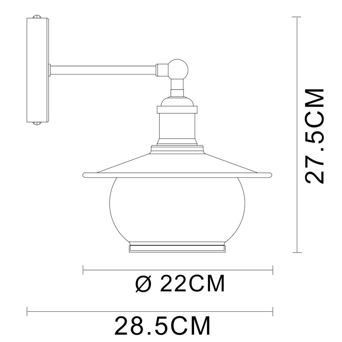 Kinkiet LAMPA ścienna 69030W Globo szklana OPRAWA vintage kula ball brąz antyczny przezroczysty