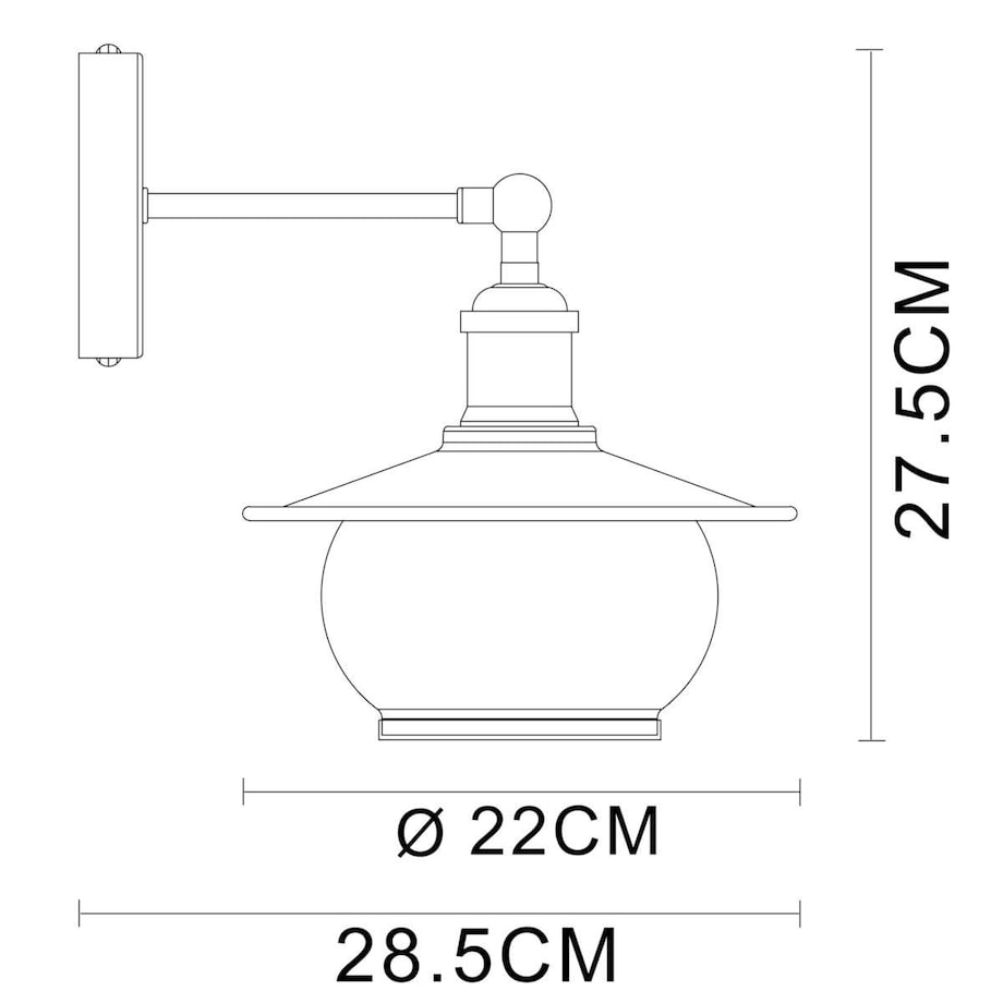 Kinkiet LAMPA ścienna 69030W Globo szklana OPRAWA vintage kula ball brąz antyczny przezroczysty