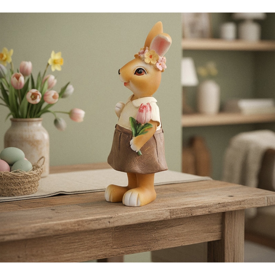 Zając ceramiczny wielkanocny figurka na Wielkanoc