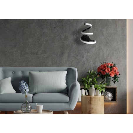 Lampa Ścienna Kinkiet Sprężynka Black Led Czarny