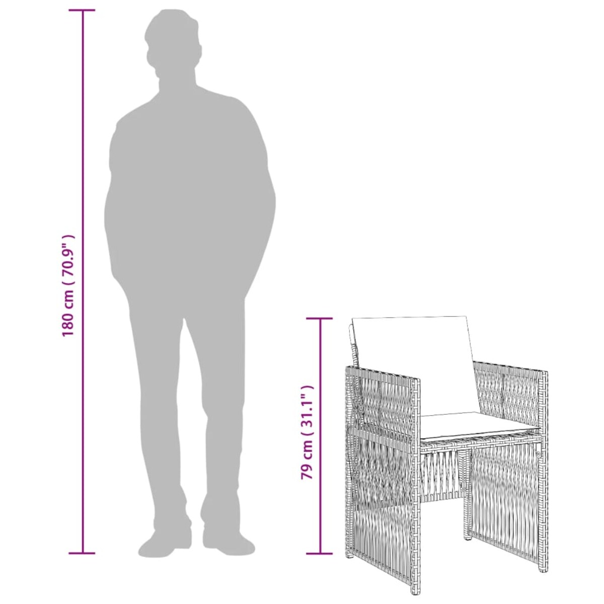 vidaXL Krzesła ogrodowe z poduszkami, 4 szt., beżowe, polirattan