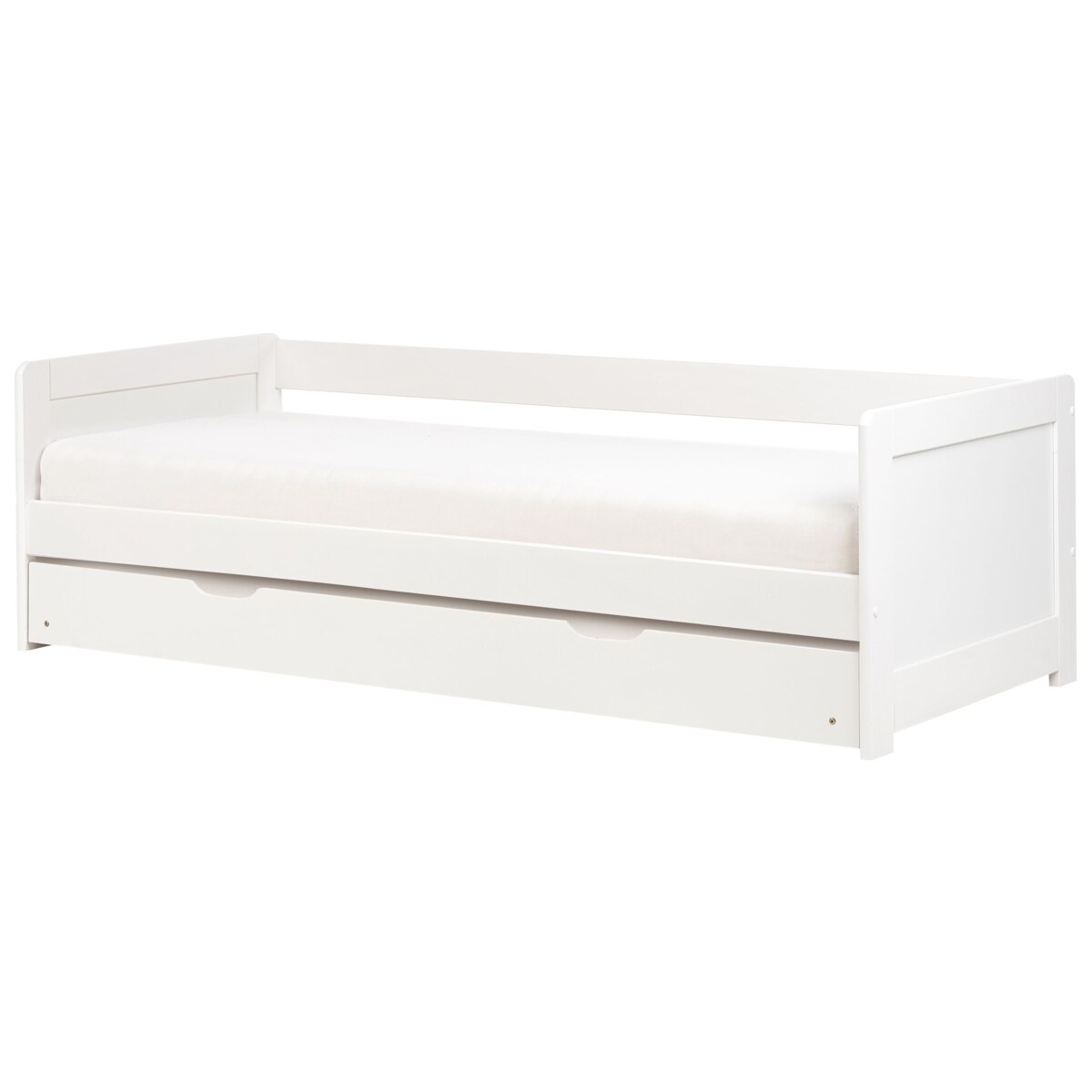 Łóżko wysuwane drewniane 90 x 200 cm białe GRAVELINES