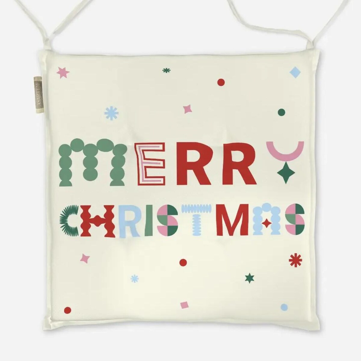 Poduszka świąteczna na krzesło - Merry Christmas - napis