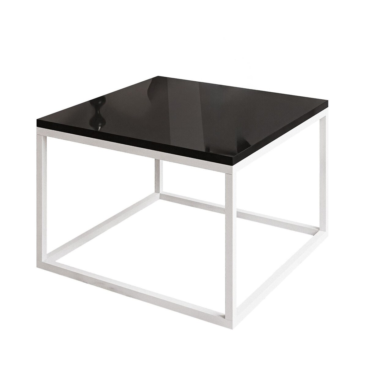 Stolik kawowy YOSHI 60 cm biały czarny połysk