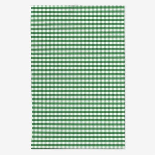 Lniany ręcznik kuchenny - zielona kratka