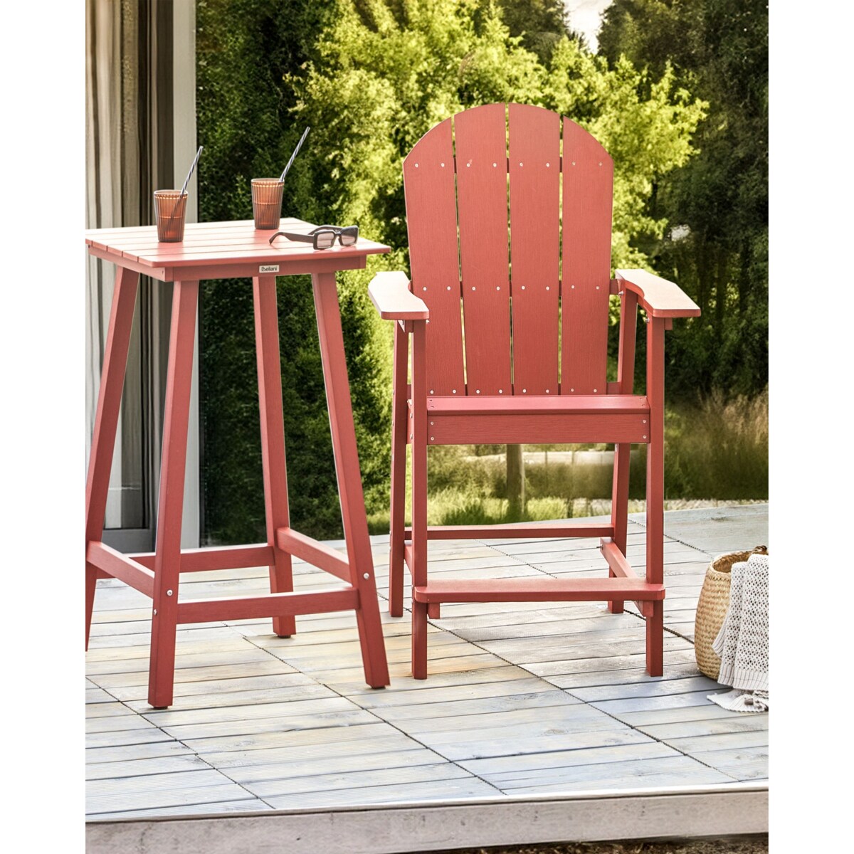 Krzesło barowe Czerwony ADIRONDACK