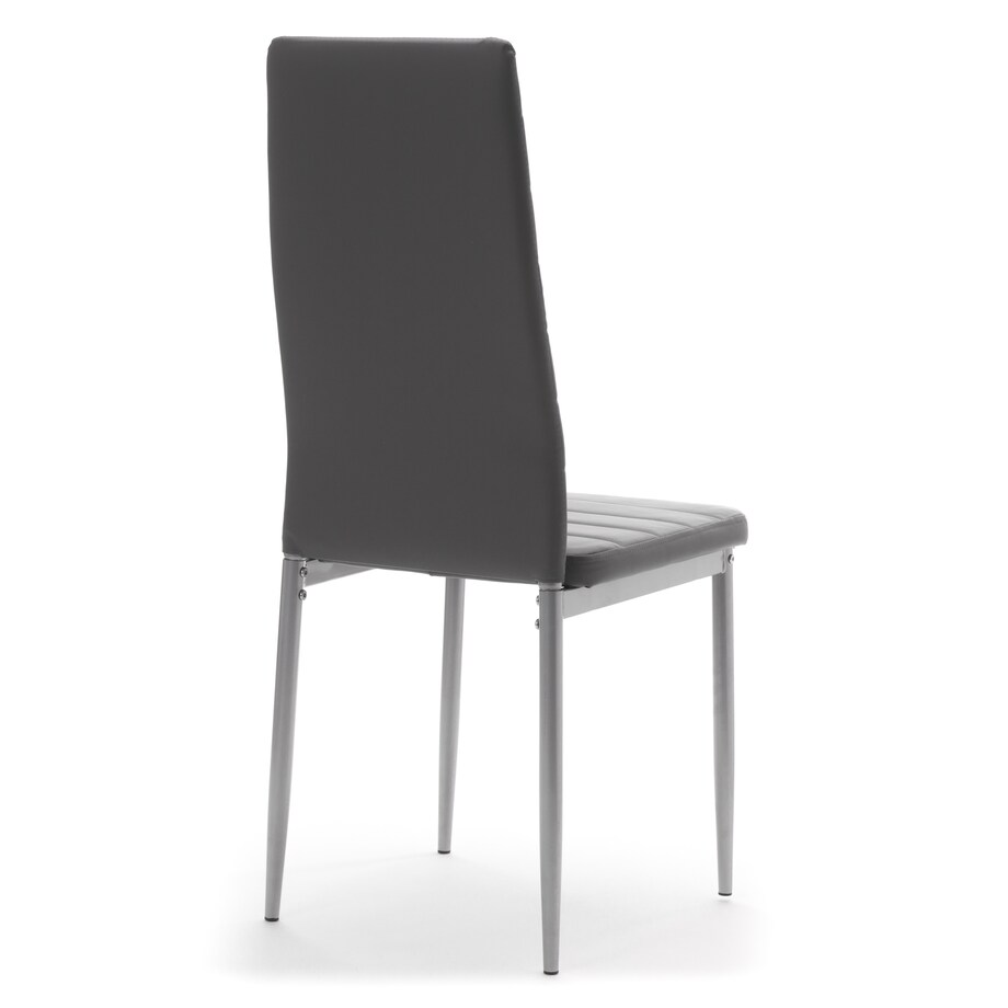 Zestaw 4 krzesła FADO tapicerowane ekoskóra szare