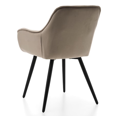 Krzesło tapicerowane pikowane do salonu jadalni welurowe SIENA ciemnobeżowe