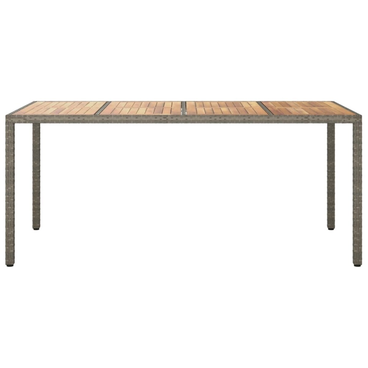vidaXL Stół ogrodowy, 190x90x75 cm, rattan PE i drewno akacjowe, szary