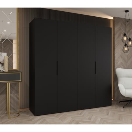 Szafa uchylna otwierana MARBELLA 1 200 wys. 202 cm Czarny + u. Czarny