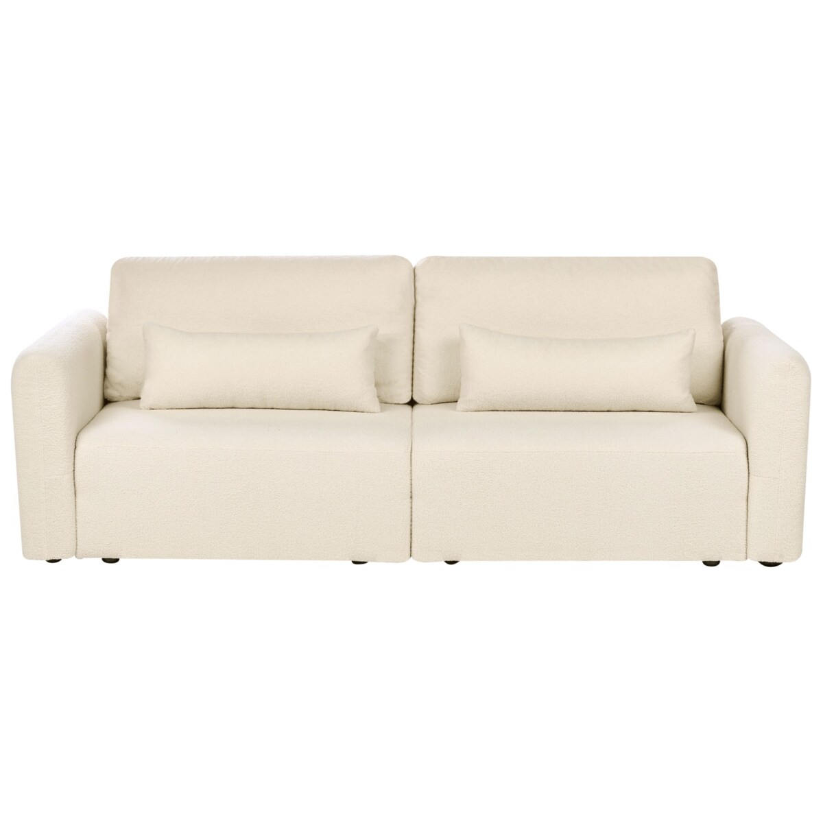 Sofa rozkładana dla 3 osób VAXHOLM Boucle Złamana biel ze schowkiem