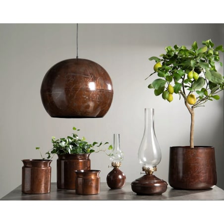 LAMPA KULA WISZĄCA STYL LOFT RDZAWY BRĄZ śr. 45cm
