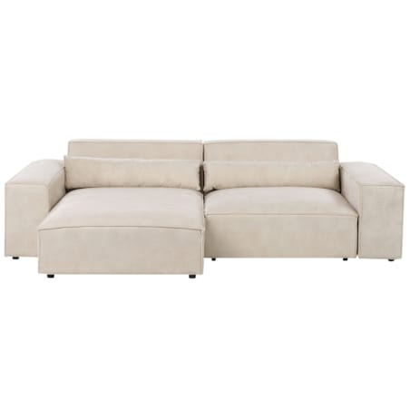 Narożnik modułowy 2-osobowy welurowy prawostronny beżowy HELLNAR