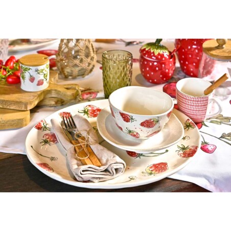 Słoik na dżem dekoracyjny truskawka STRAWBERRY, 380 ml