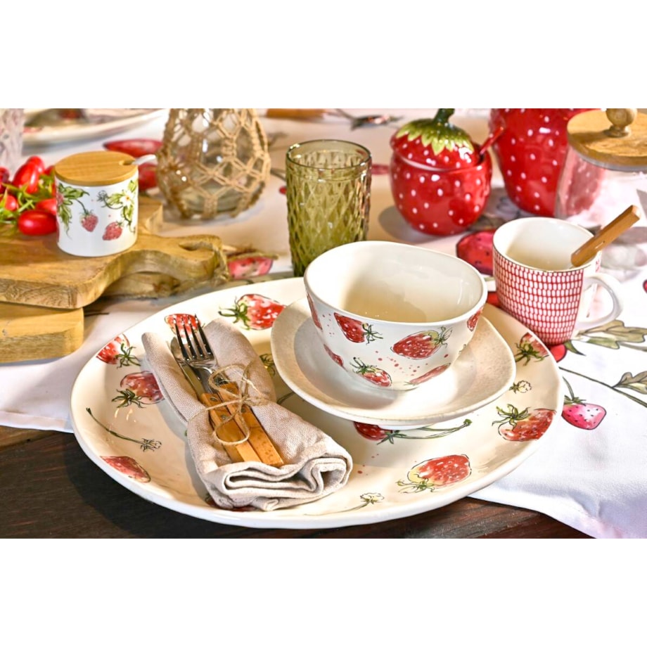 Słoik na dżem dekoracyjny truskawka STRAWBERRY, 380 ml