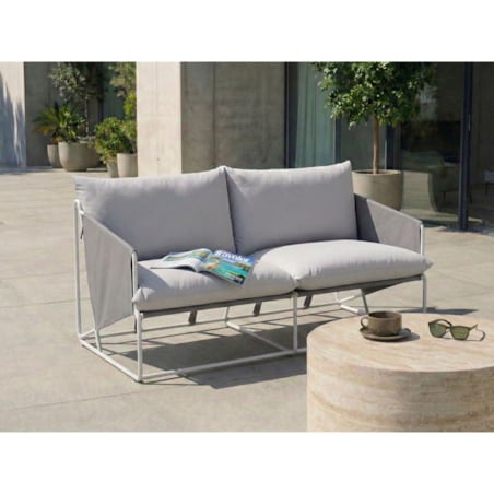 Sofa ogrodowa dla 2 osób PONTE Metal Szary
