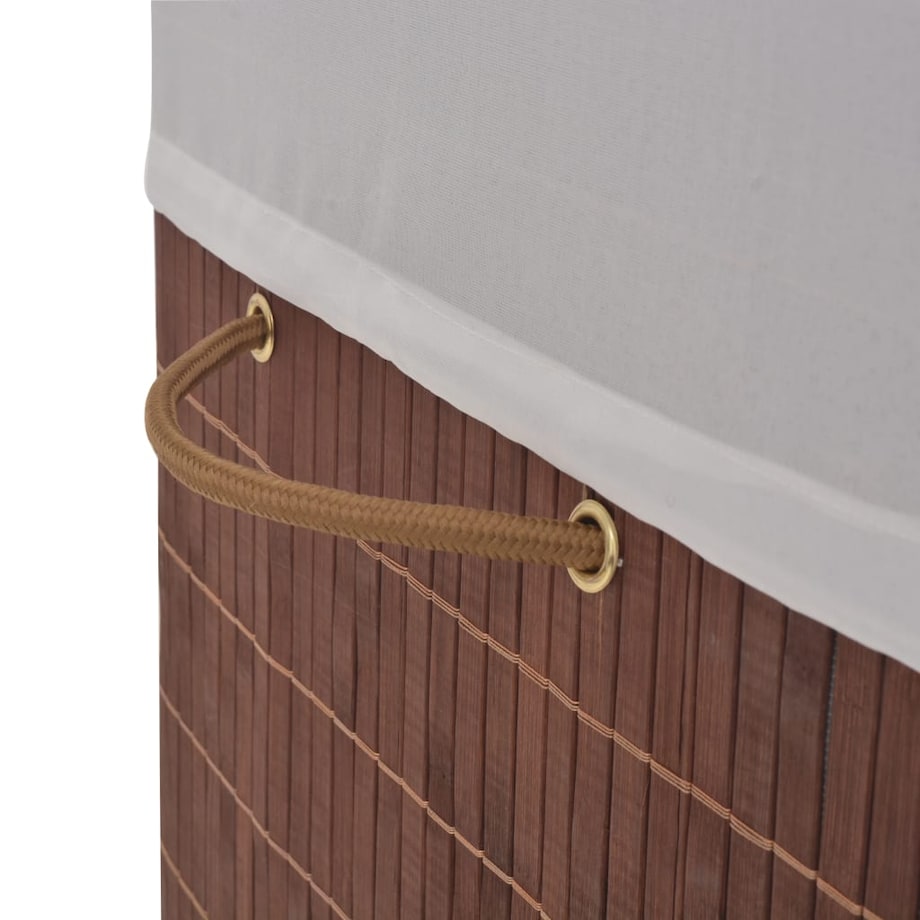 vidaXL Bambusowy kosz na pranie, prostokątny, brązowy