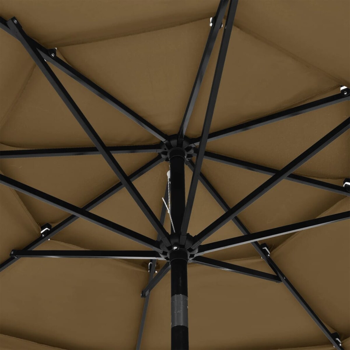 vidaXL 3-poziomowy parasol na aluminiowym słupku, kolor taupe, 3 m
