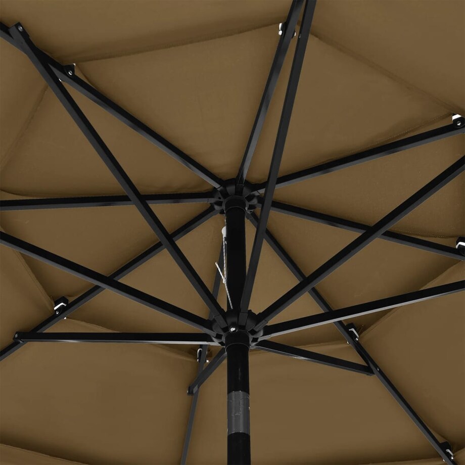 vidaXL 3-poziomowy parasol na aluminiowym słupku, kolor taupe, 3 m