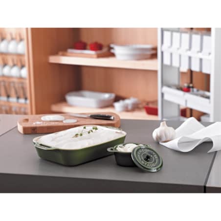 Prostokątny półmisek ceramiczny Staub - 2.4 ltr, Zielony