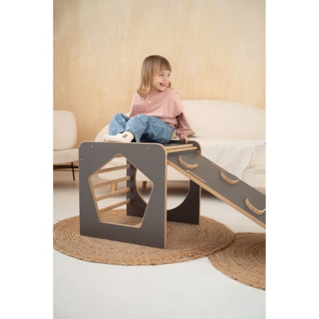 Kostka Wielozadaniowa + MAŁA zjeżdżalnia CHMURKI - szara