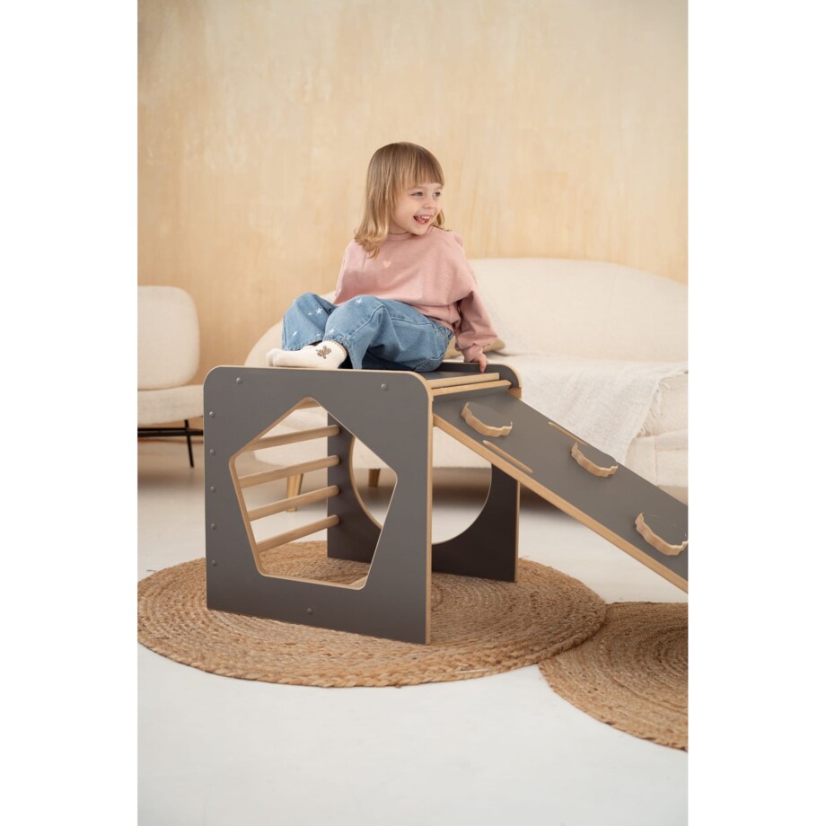 Kostka Wielozadaniowa + MAŁA zjeżdżalnia CHMURKI - szara