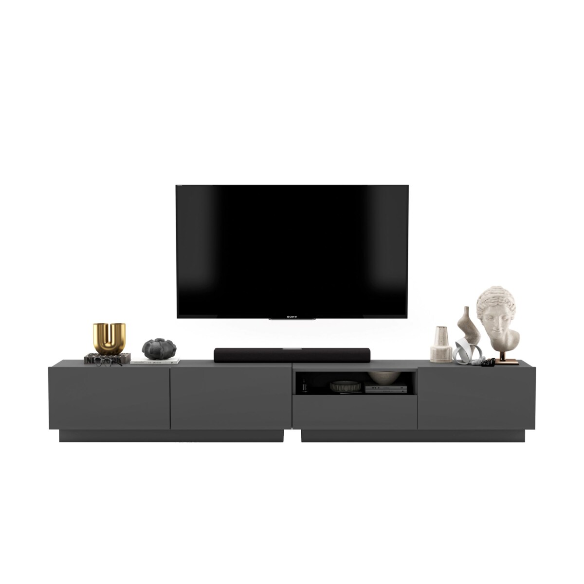 Szafka RTV Loft Stojąca / Wisząca Grafit MAT Komoda RTV Szuflada 240 cm