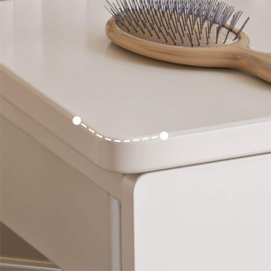 Toaletka kosmetyczna biała sypialniana z lustrem szufladami nowoczesny