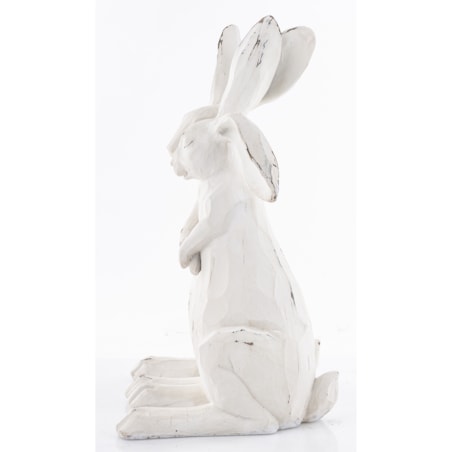 Dekoracja - figurka 2 białe ZAJĄCZKI-2 przytulone 32x20x17 cm