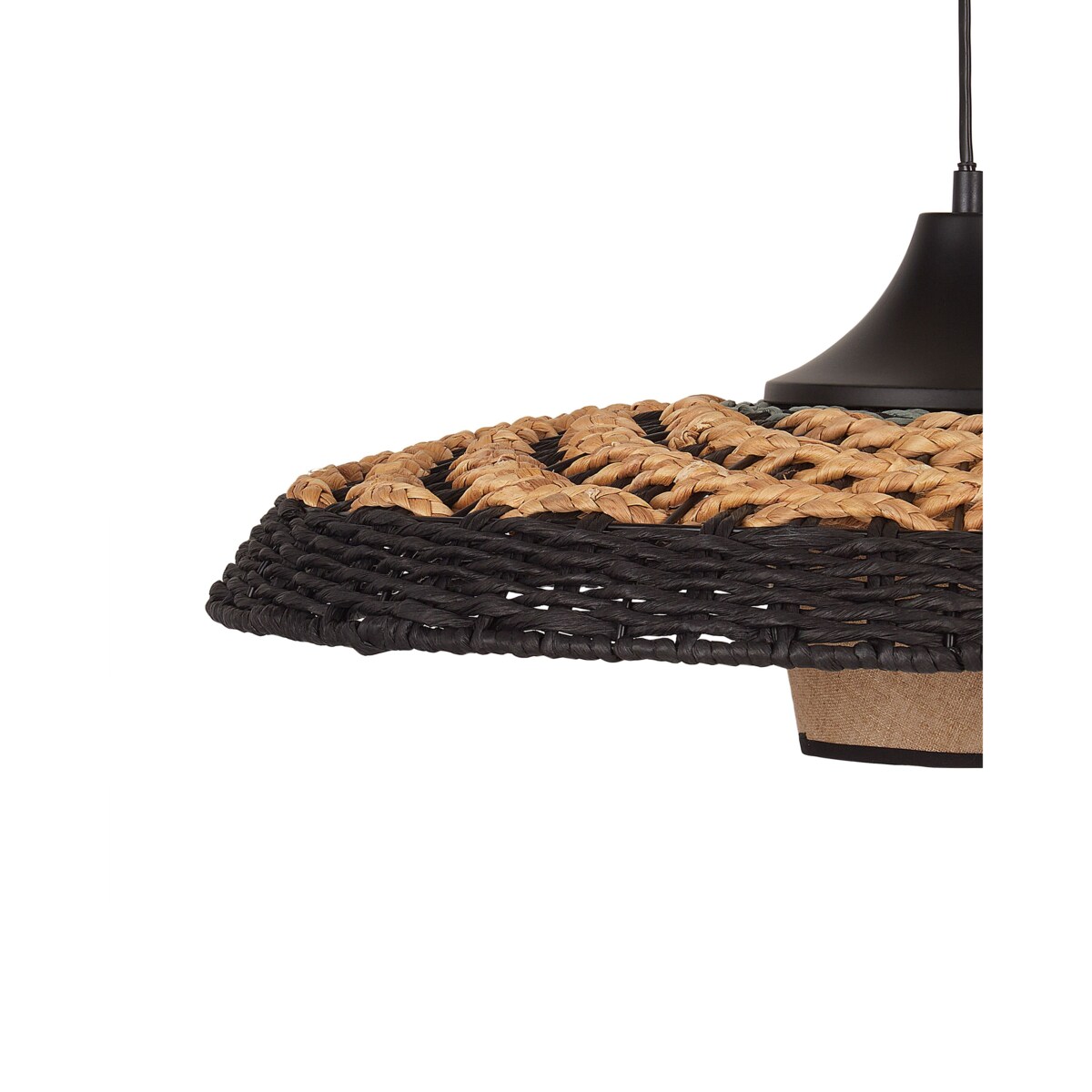 Lampa podłogowa pleciona czarna KALOMO