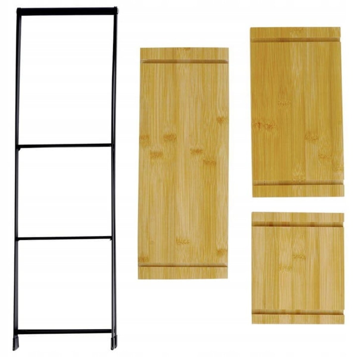 Patera Drewniana 3 Piętrowa na Przekąski Piramida Drewniana Metalowa