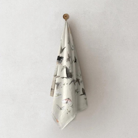 Lniany ręcznik kuchenny - motyle