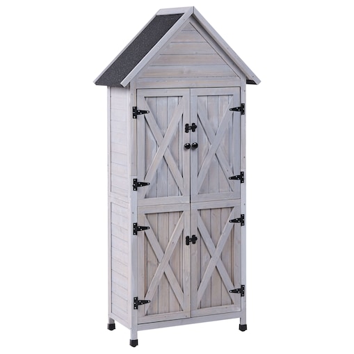 Schowek narzędziowy SENIGA 85 cm 46 cm Drewno jodłowe Szary