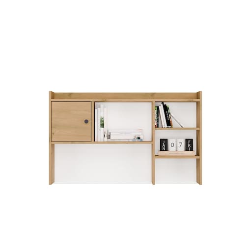 Nadstawka do Biurka 120 cm DĄB ARTISAN 1 Drzwi Regał Na Książki Dokumenty