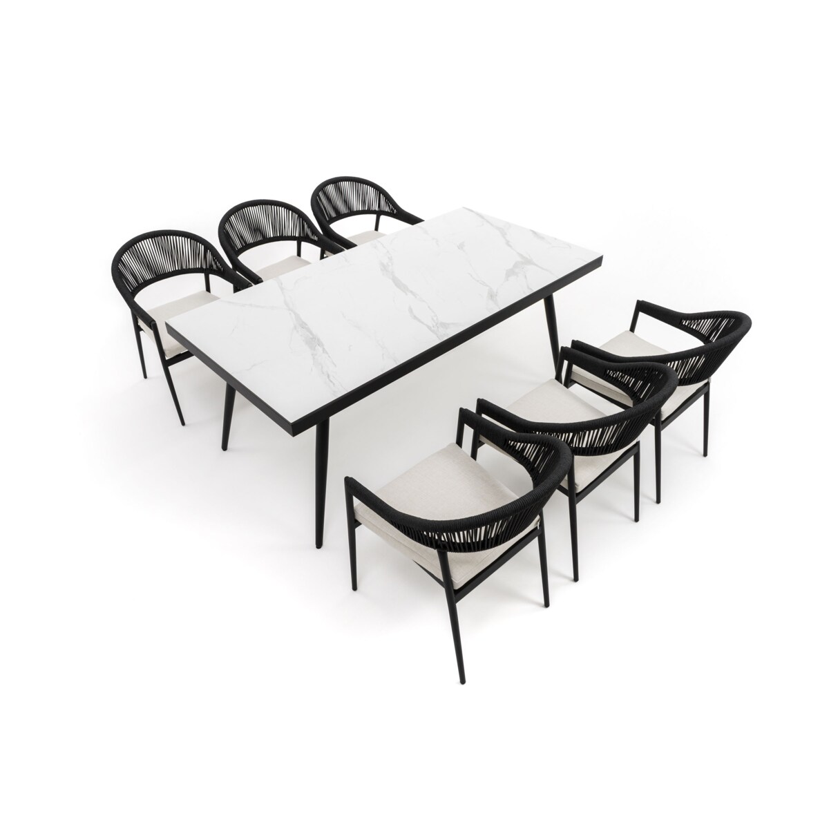 Zestaw mebli ogrodowych aluminiowe nowoczesne BELIZE biało beżowe