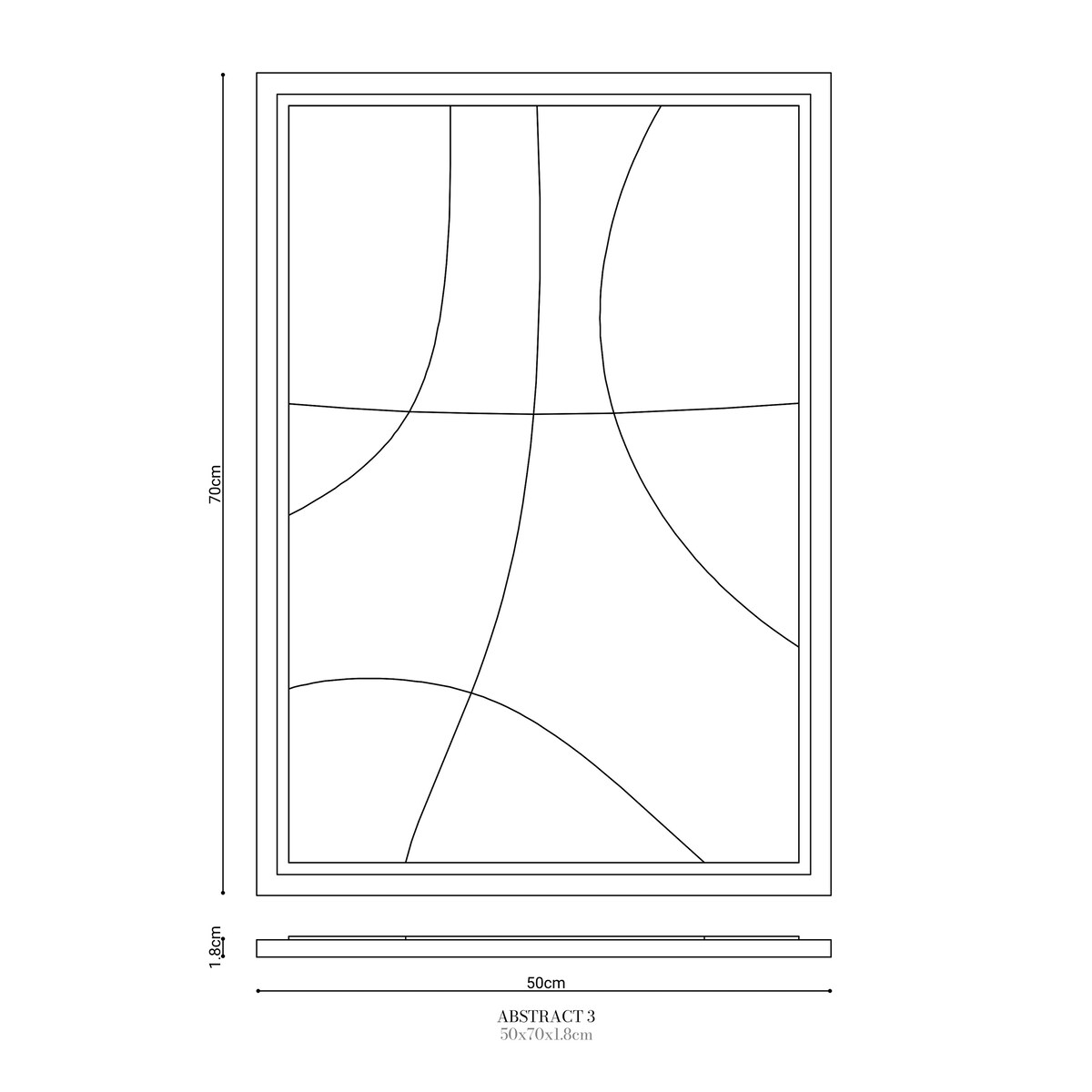 Obraz 3D 50x70cm Abstract III – Dekoracja Ścienna z Tynku Naturalnego, Bianco Minimalistyczny Relief