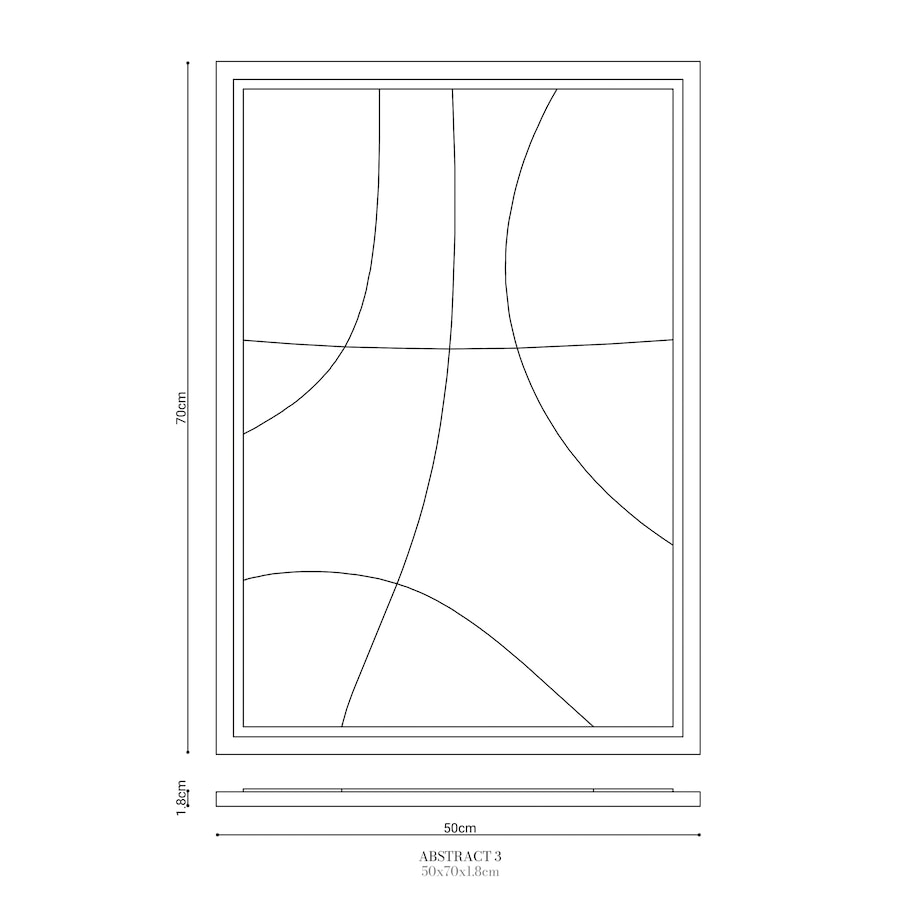 Obraz 3D 50x70cm Abstract III – Dekoracja Ścienna z Tynku Naturalnego, Bianco Minimalistyczny Relief