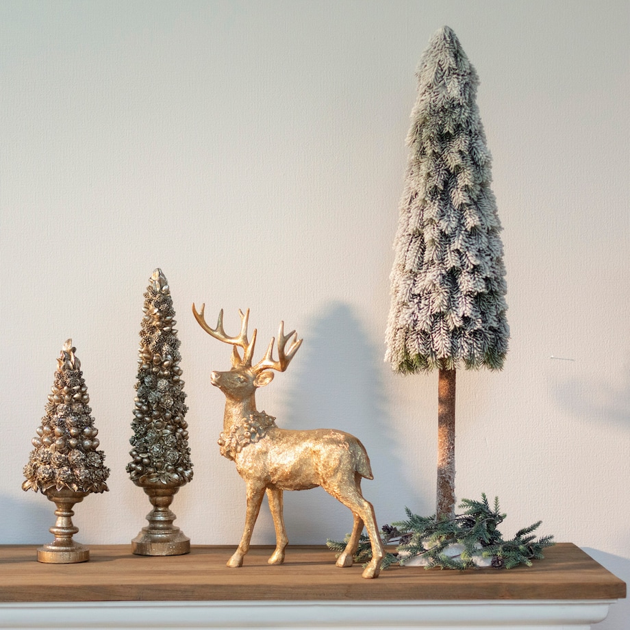 Dekoracja Christmas Tree Shine 43cm boże narodzenie, święta, świąteczne, antyczny brąz-srebrny, 17 x 43 cm