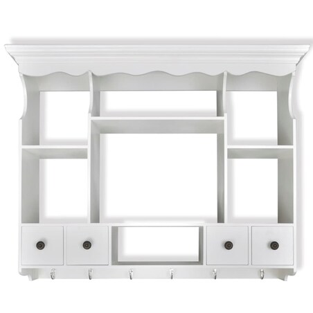 vidaXL Wisząca szafka kuchenna, drewniana, biała