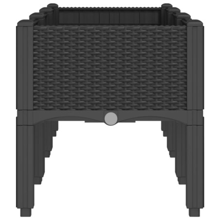 vidaXL Donica ogrodowa z nóżkami, czarna, 120x40x42 cm, PP