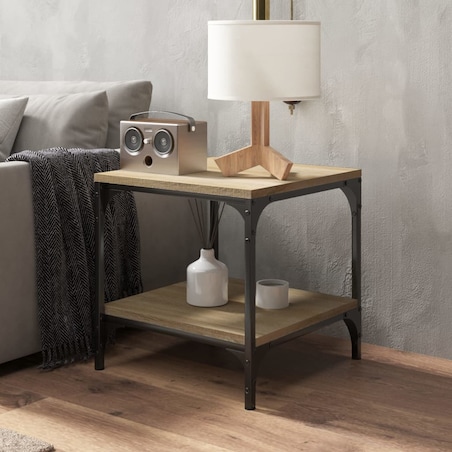 vidaXL Stoliki boczne, 2 szt., dąb sonoma, 40x40x40 cm