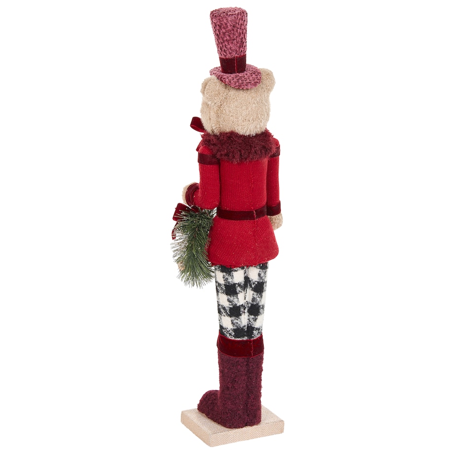Zestaw 2 figurek dekoracyjnych MATALA 61/64 cm Niedźwiedź Renifer Czerwony