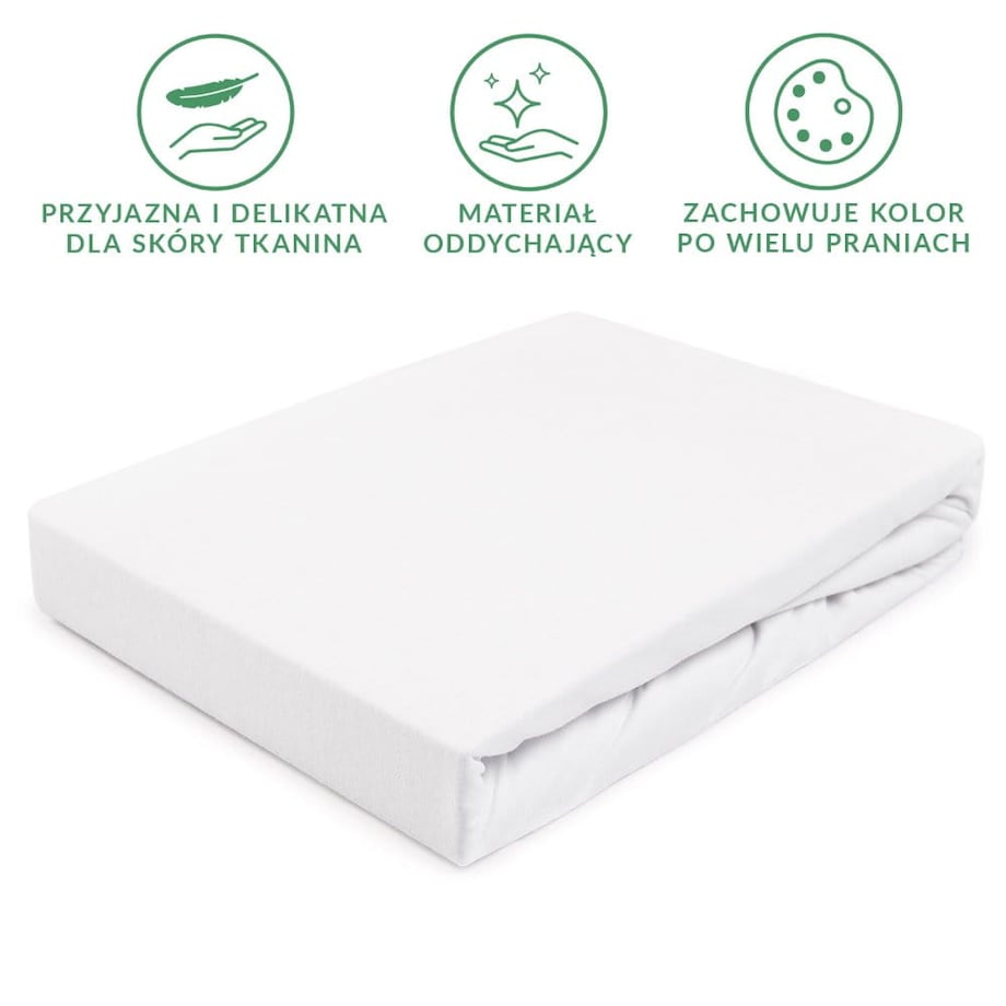 Prześcieradło jersey z gumką Jerry 90x200cm white