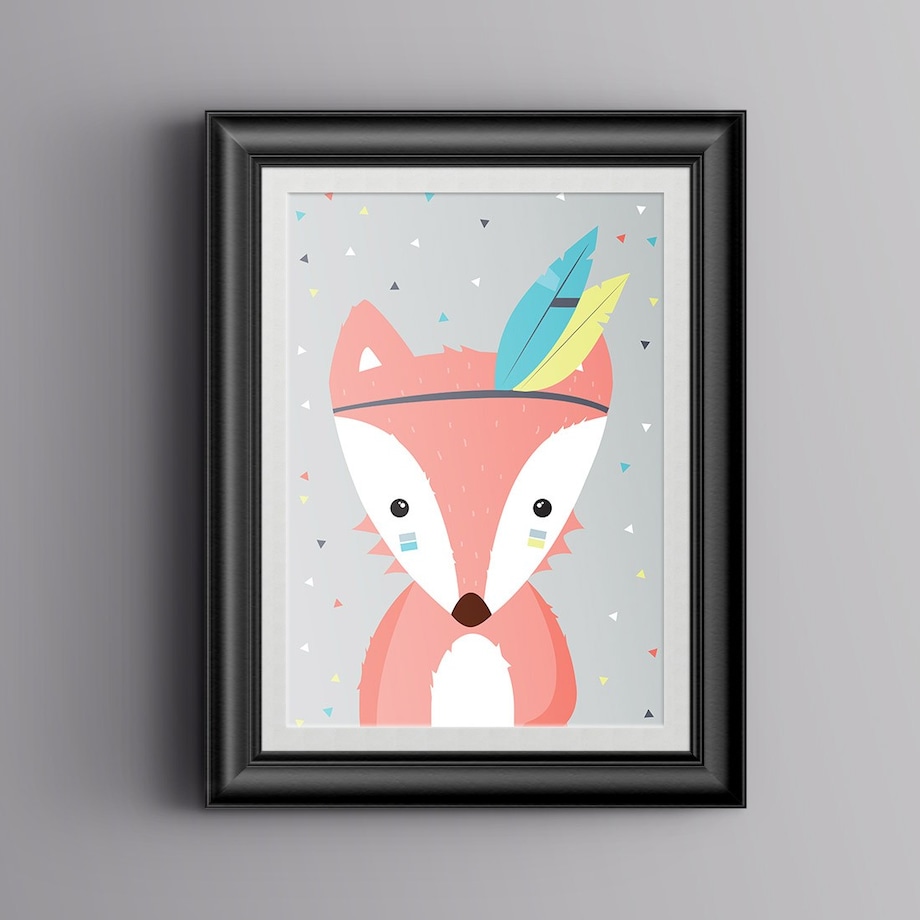 Plakat dla dzieci Lisek apacz 30x40