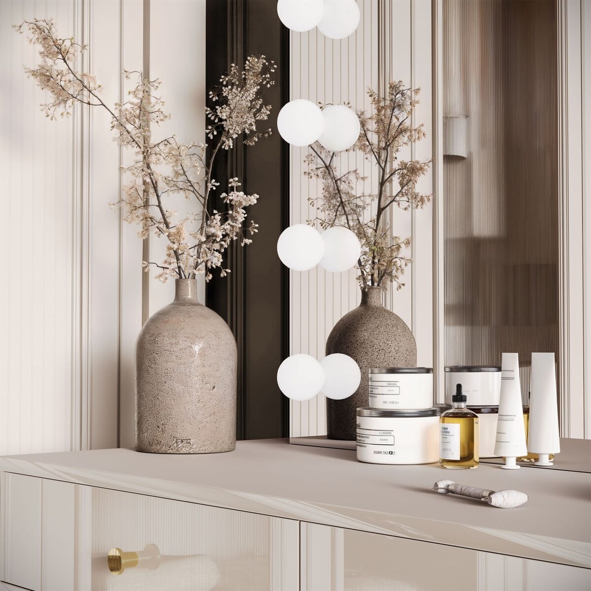 Toaletka SIENNA GOLD ELITE na skośnych nóżkach, uchwyt złoty