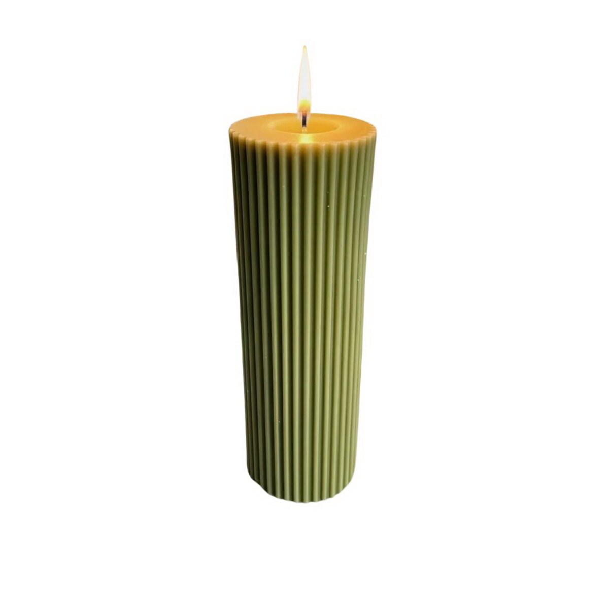 Świeca ekologiczna sojowa dekoracyjna kolumnowa zielona oliwkowa "Sage Green" 150x50mm